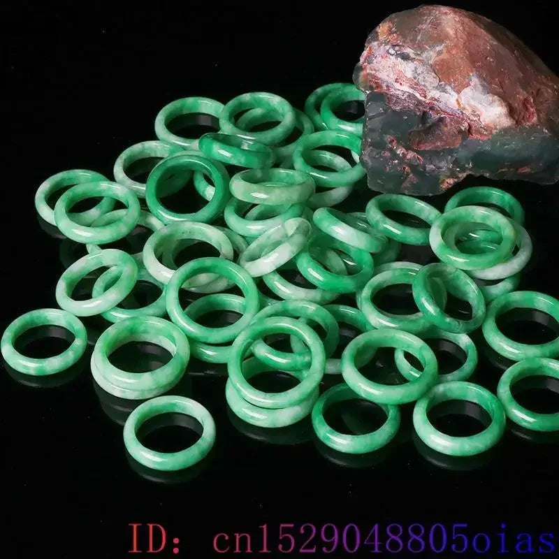 Green Real Jade Rings Designer Luxury Emerald Natural Jewelry Carved Amulet Fashion Gemstone Burmese Jadeite Charms