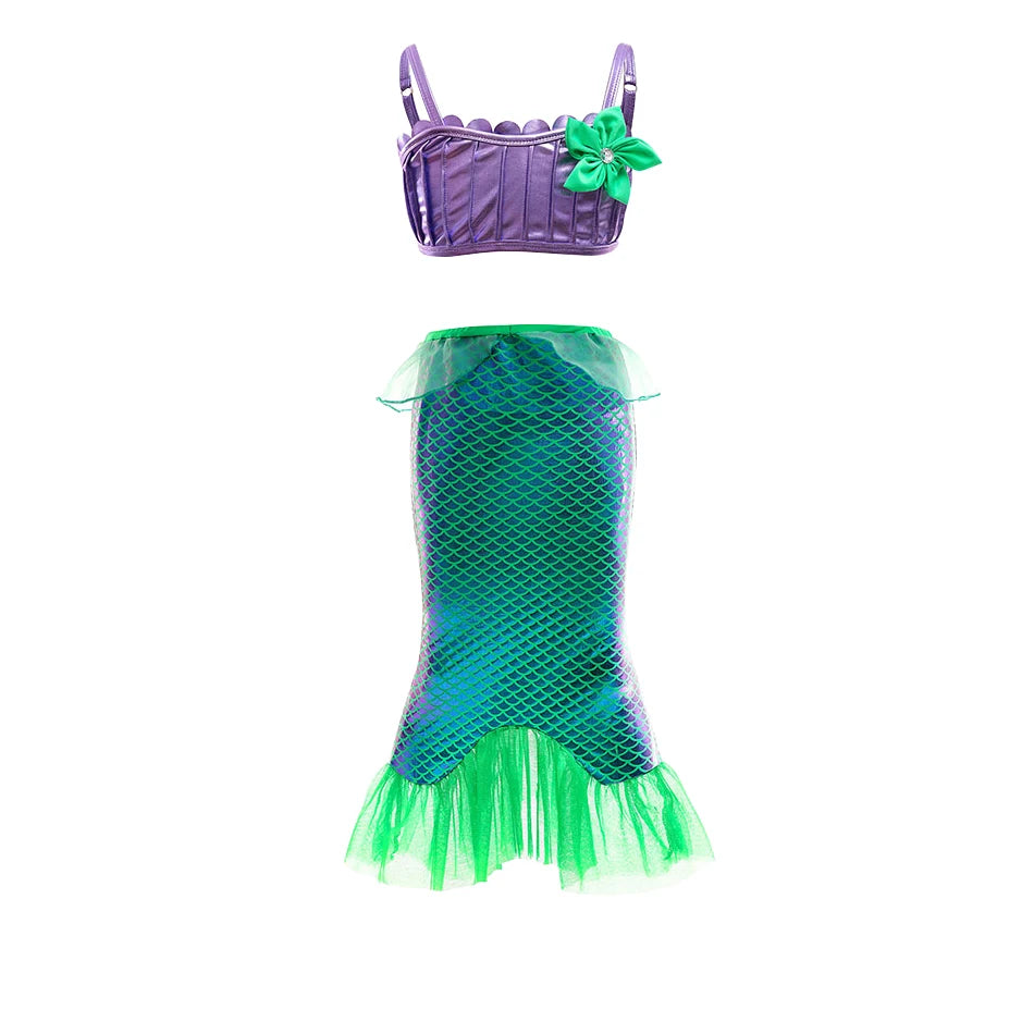 Kids Princess Dress Kids  Mermaid Cosplay Dresses Children Summer Birthday Dress Up Girls Christmas Halloween Carnival Dresses