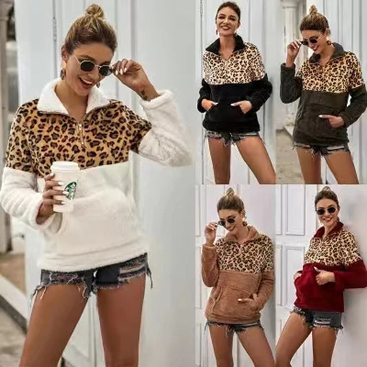 Pullover Hoodies Women Clothes Sexy Leopard Sweater