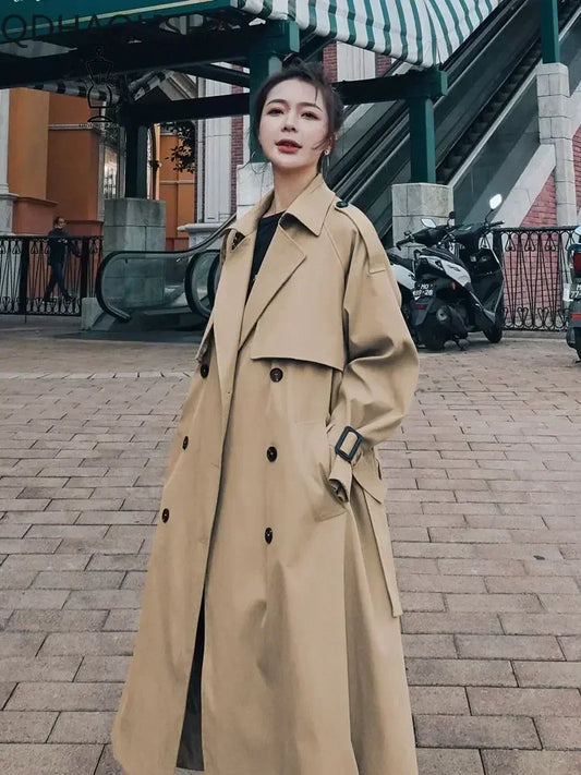 Medium Long Korean Fashion  Trench Coats