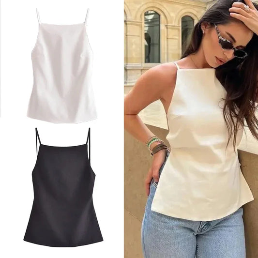 Sexy Crop Top with backless and thin Strap