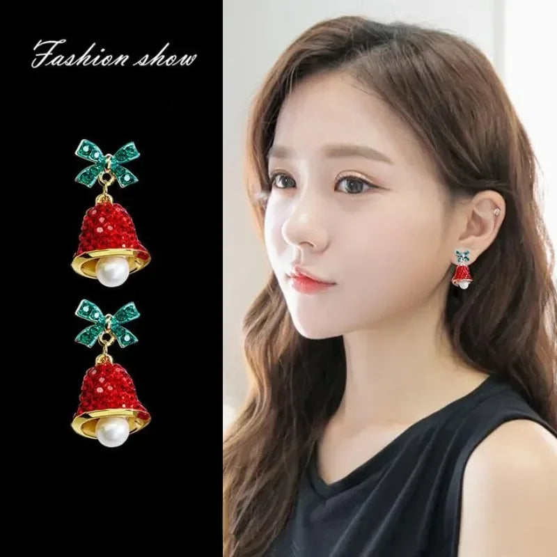 Colourful Zircon Christmas Tree Earrings