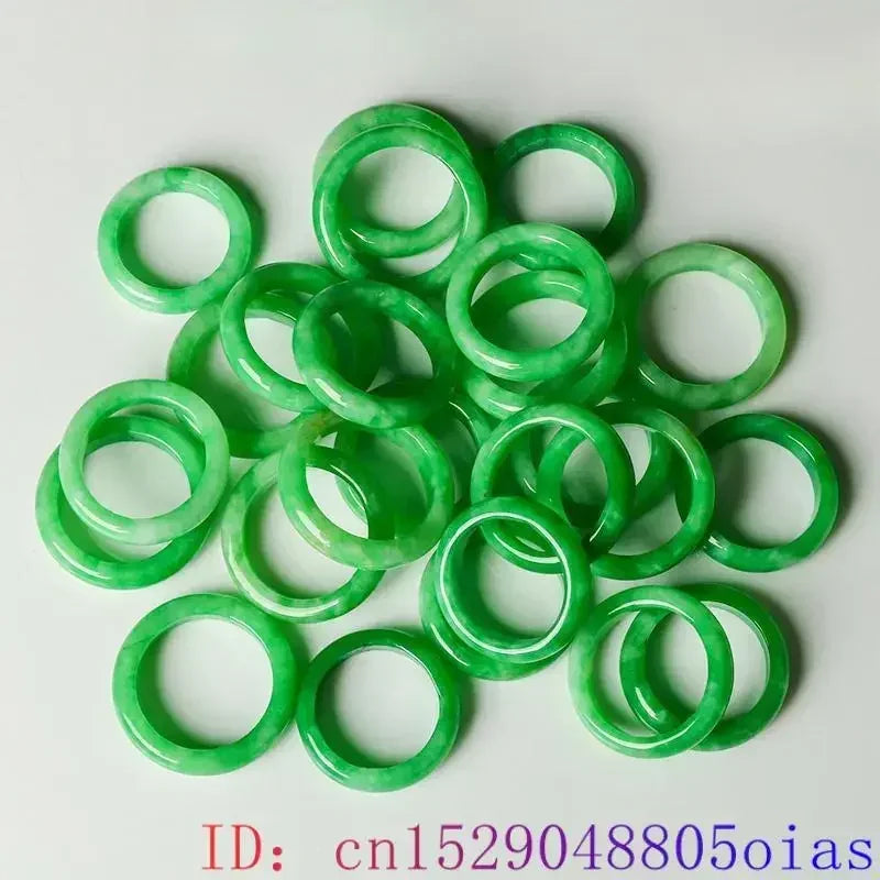 Green Real Jade Rings Designer Luxury Emerald Natural Jewelry Carved Amulet Fashion Gemstone Burmese Jadeite Charms